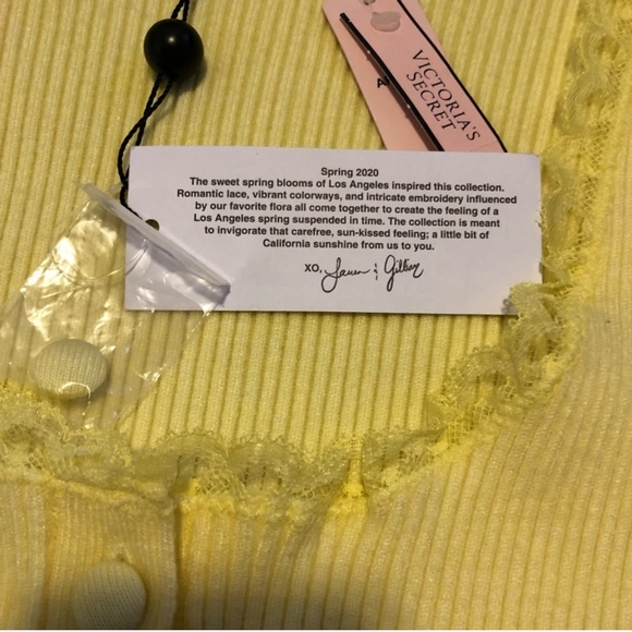 🍋For Love and Lemons Nina Ribbed Cropped Cardigan Top - Picture 3 of 8